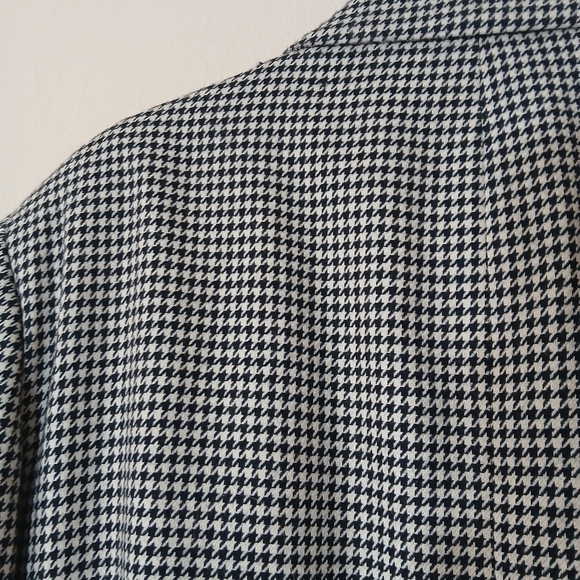 Jones New York Wool Blazer Women's Size 16W Houndstooth Black White Button - Picture 5 of 10